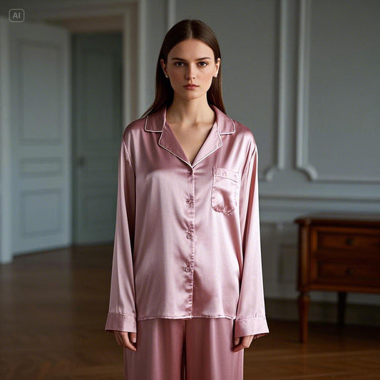 Silk Night Suit - Tea Pink